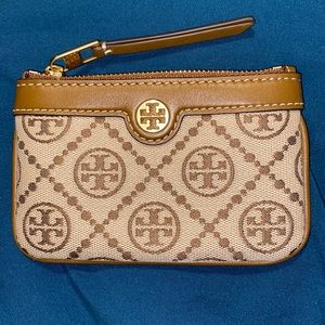 Tory Burch T Monogram jacquard card case key fob